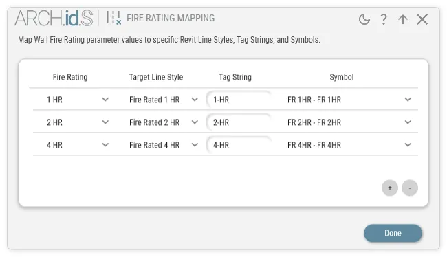 Fire Rating Mapping Rules